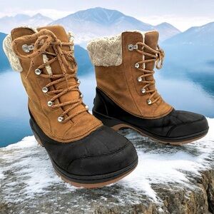 SOREL Whistler Women’s Mid Camel Brown & Black Waterproof Winter Boots - Size 10